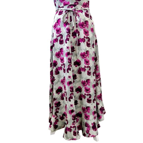 Banana Republic Purple Floral Sleeveless Maxi Ruffles NWOT Size 4 - Picture 4 of 15